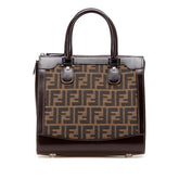 フェンディ ズッカ ハンドバッグ ブラウン キャンバス レザー レディース FENDI 【中古】